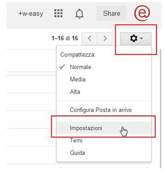 clicca su impostazioni impostazioni