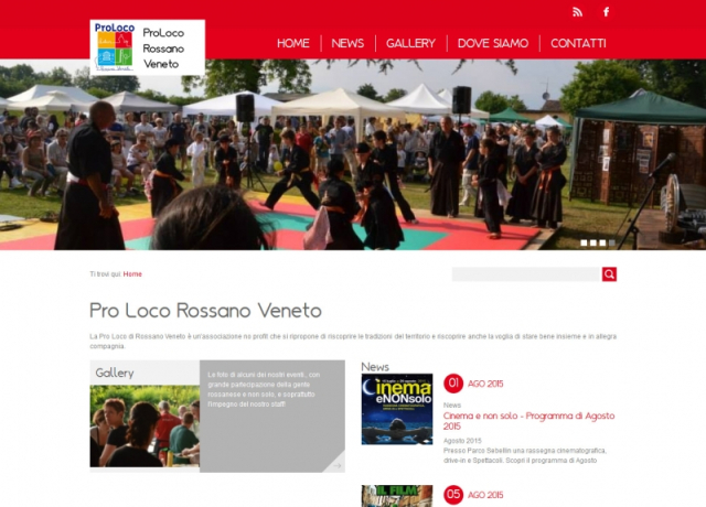 Pubblicazione sito per Pro Loco Rossano Veneto