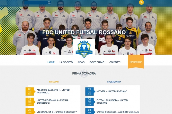 Pubblicazione sito per United Futsal Rossano