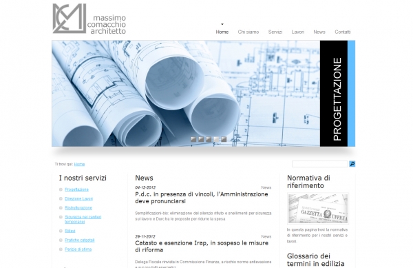 Pubblicazione sito per Architetto Massimo Comacchio